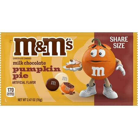 M&M'S Pumpkin Pie Milk Chocolate Candy, Share Size - 2.47 oz pack