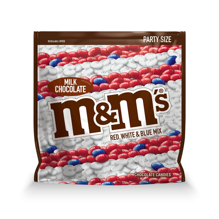 M&M'S Summer Red, White & Blue Assorted Milk Chocolate Candy, Share Size,  3.14 oz Bag, Shop