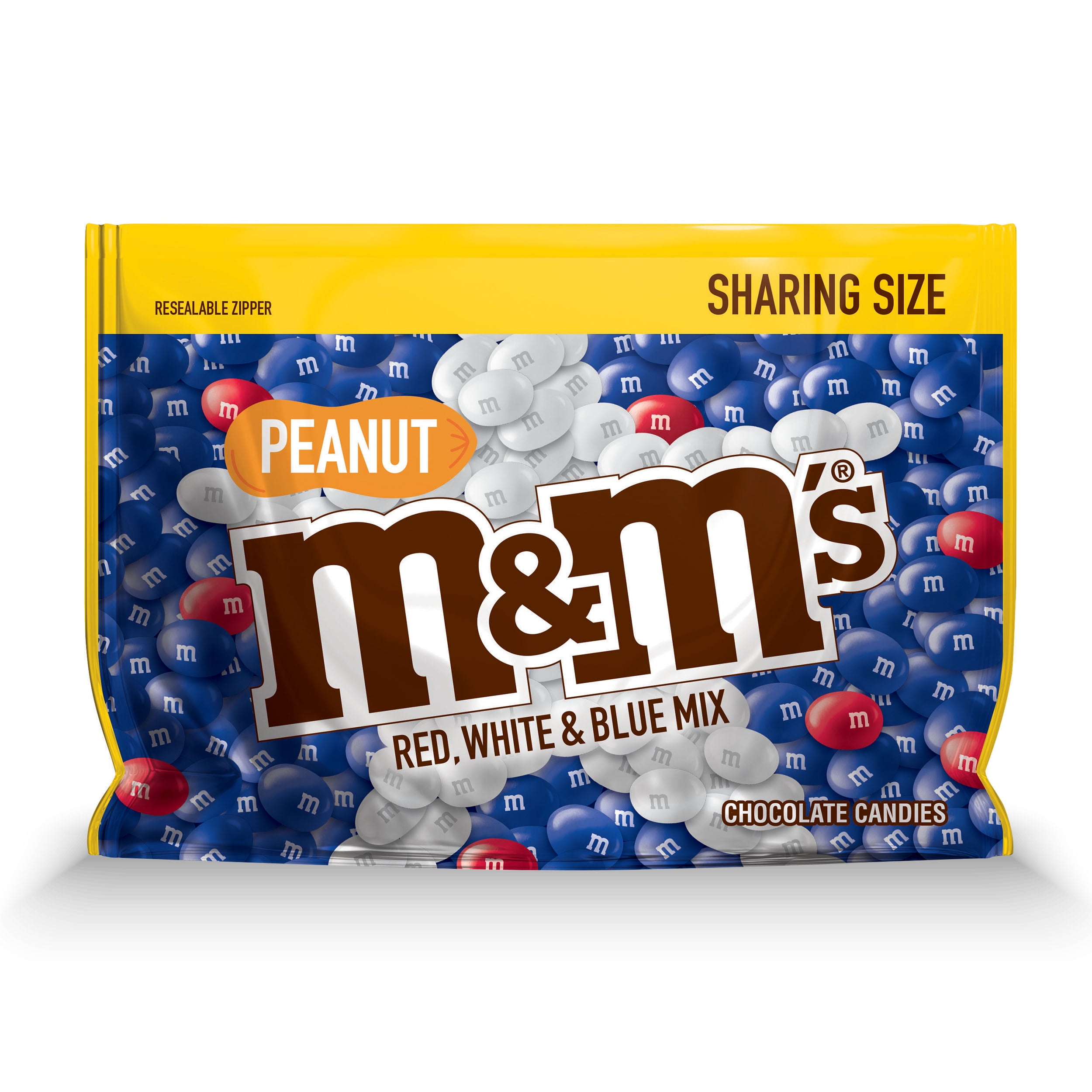 M & M - M & M Chocolate Candies, Peanut, Red, White & Blue, Party