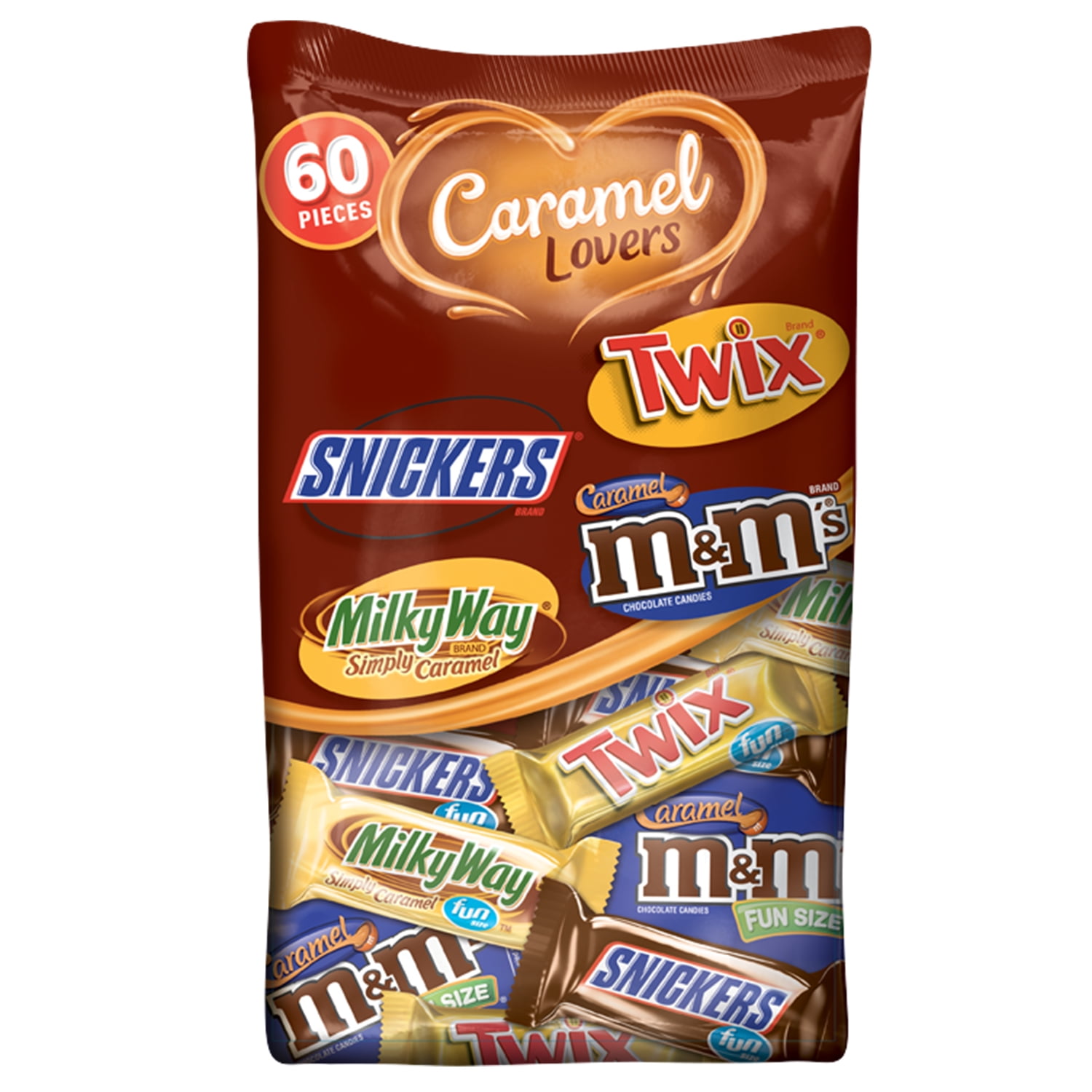 M&M'S, SNICKERS, TWIX & MILKY WAY Fun Size Candy Bars Variety Mix  37.64-Ounce, 60-Piece Bag