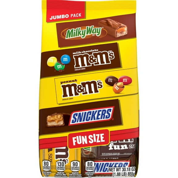 M&M'S, Snickers, & Milky Way Assorted Fun Size Chocolate Candy - Jumbo Pack - 30.18 oz