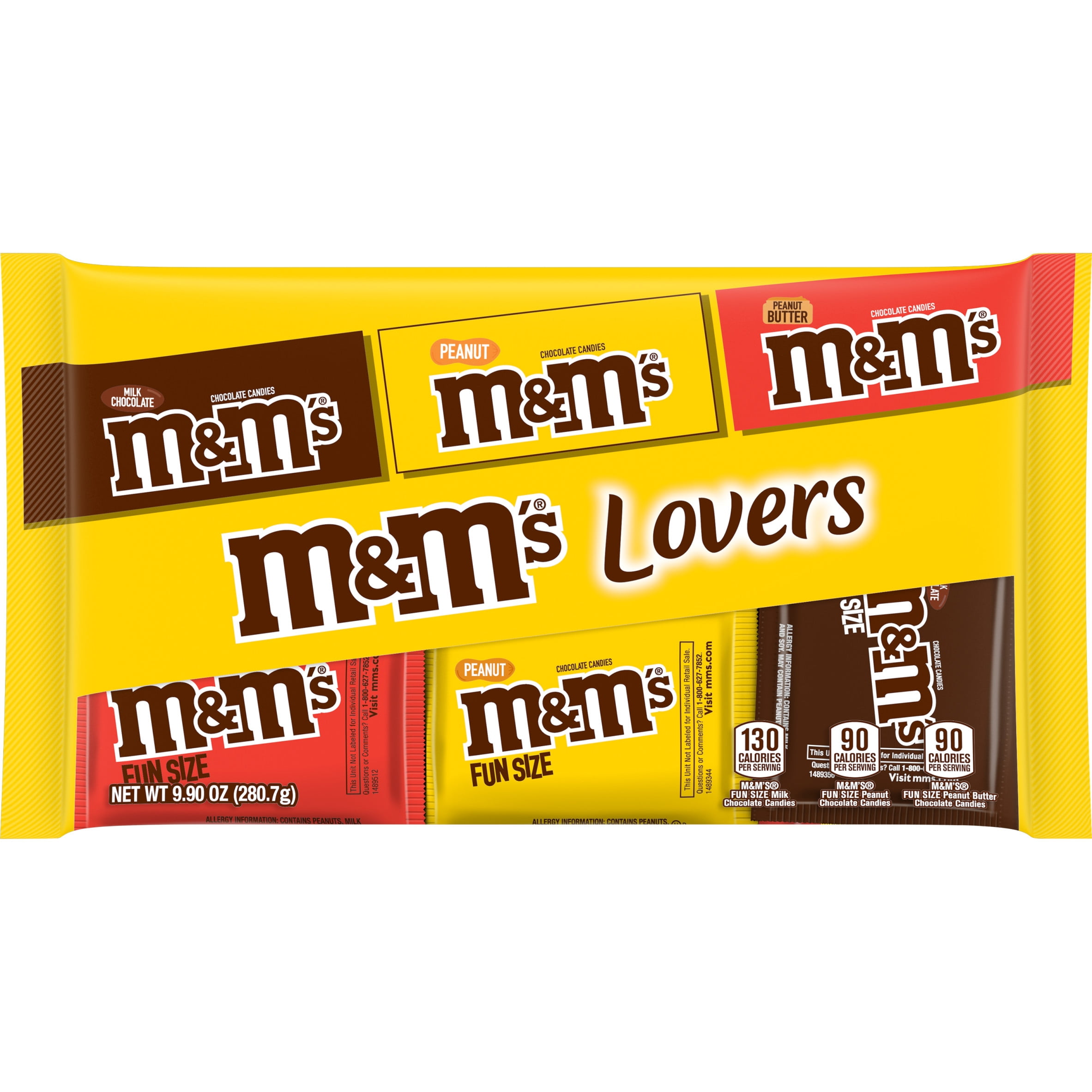 M&M'S VARIETY PACK CHOCOLATE CANDY SINGLE SIZE - 30.58oz - 18CT TO BOX