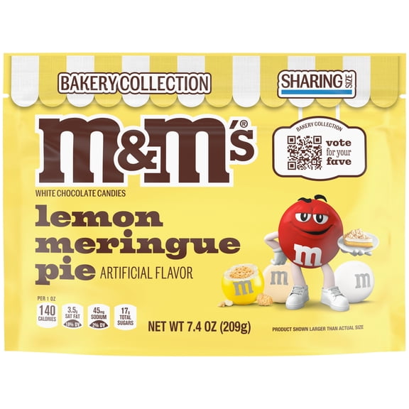 M&M's Lemon Meringue Pie White Chocolate Candy, Sharing Size - 7.4 oz Resealable Bag