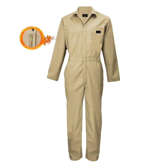 M&M SCRUBS Long Sleeve Coverall 861 ( Khaki, XLarge )