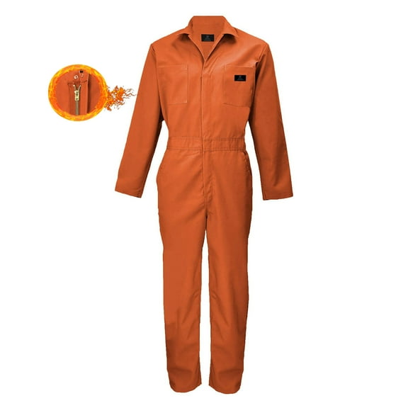 M&M SCRUBS Long Sleeve Coverall 861 ( Orange, Medium )