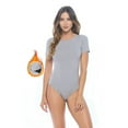 thumbnail image 1 of M&M SCRUBS Long Sleeve Scoop Neck Body Suit-Breathable Cotton Stretch(Grey, Small), 1 of 6