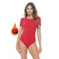 thumbnail image 1 of M&M SCRUBS Long Sleeve Scoop Neck Body Suit-Breathable Cotton Stretch(Red, X-Large), 1 of 6