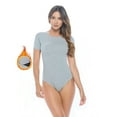 thumbnail image 1 of M&M SCRUBS Long Sleeve Turtle Neck Body Suit-Breathable Cotton Stretch Leotard(Heather Charcoal, Small), 1 of 6