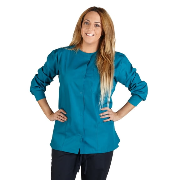 M&M SCRUBS Medical Scrub Jacket G102 (Teal, Medium)