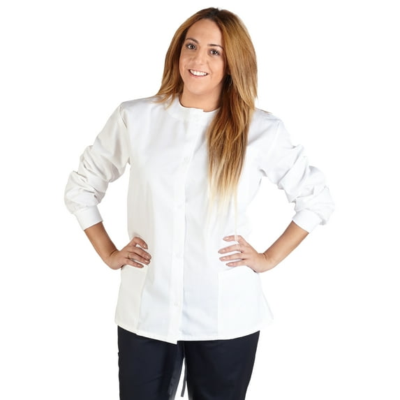 M&M SCRUBS Medical Scrub Jacket G102 (White, Small)