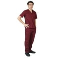 thumbnail image 1 of M&M SCRUBS Men Scrub Set, Men Medical Uniforms 102 (Burgundy, XXX-Large), 1 of 7