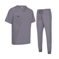 thumbnail image 1 of M&M SCRUBS Men's Jogger Scrub Set – Luxe Stretch Medical Uniform, V-Neck Scrubs Top & Jogger Pants (Charcoal, 3X-Large), 1 of 7