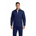 thumbnail image 1 of M&M SCRUBS Men’s Scrub Jacket Zip Front – Stretch Medical Warm-Up Jacket with 5 Pockets, ID Loop (True Navy Blue, Small), 1 of 8