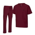 thumbnail image 1 of M&M SCRUBS Men's Scrub Set – Stretch V-Neck Multi-Pocket Mens Medical Uniform Scrubs Top & Cargo Pants (Burgundy, Small), 1 of 7