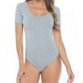 thumbnail image 1 of M&M SCRUBS Short Sleeve Scoop Neck Body Suit-Breathable Cotton Stretch(Heather Charcoal, X-Large), 1 of 6
