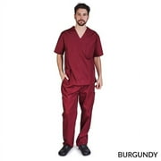 M&M SCRUBS Solid Men Scrub Set, Men Medical Uniforms 201- BURGUNDY