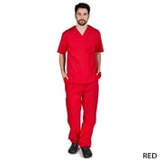 M&M SCRUBS Solid Men Scrub Set, Men Medical Uniforms 201- RED