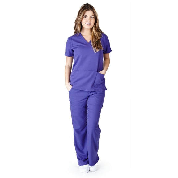 M&M SCRUBS Stretch Junior Mock Wrap Medical Scrub set 8118 9120