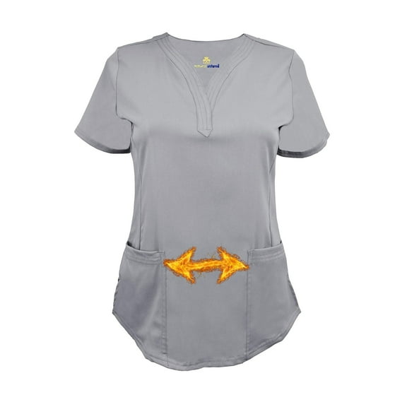 M&M SCRUBS -Super Soft Medical Scrub Top Premium Womans Junior Fit 3 Pocket Mock Wrap Top