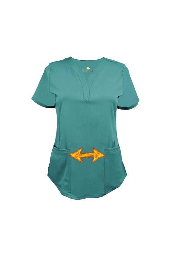 -Super Soft Medical Scrub Top Premium Womans Junior Fit 3 Pocket Mock Wrap Top