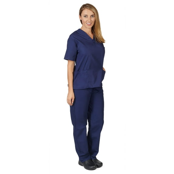 M&M SCRUBS Unisex Solid Scrub Set, Women Medical Uniforms 102