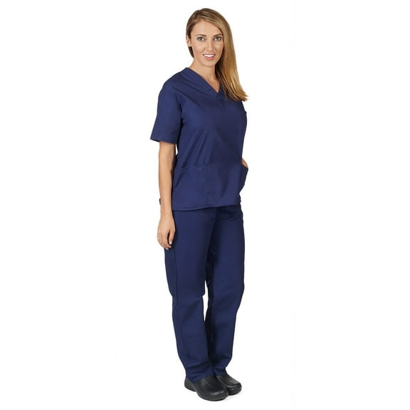 M&M SCRUBS Unisex Solid Scrub Set, Women Medical Uniforms 102