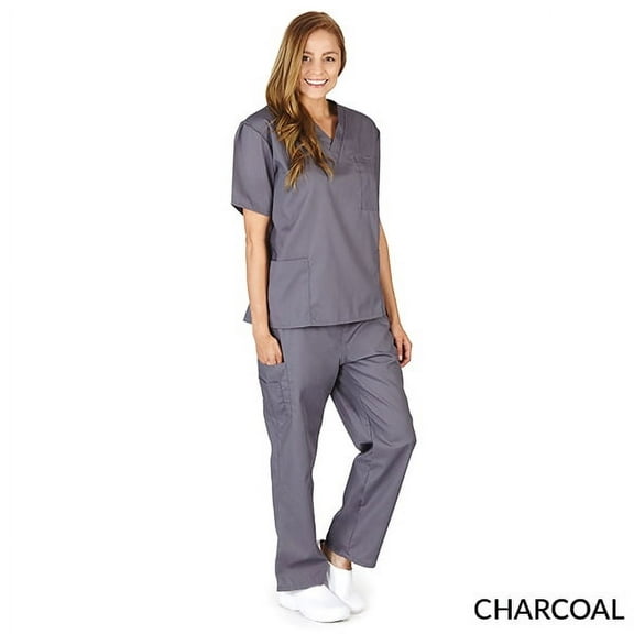 M&M SCRUBS Unisex Solid Scrub Set, Women Medical Uniforms 102