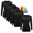 thumbnail image 1 of M&M SCRUBS V-Neck Women's Underscrub Tee Long Sleeve T-Shirt 5 PACK (Black, Small), 1 of 3