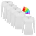 thumbnail image 1 of M&M SCRUBS V-Neck Women's Underscrub Tee Long Sleeve T-Shirt 5 PACK (White, X-small), 1 of 3