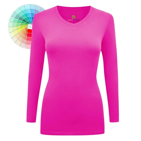 M&M SCRUBS V-Neck Women's Underscrub Tee Long Sleeve T-Shirt