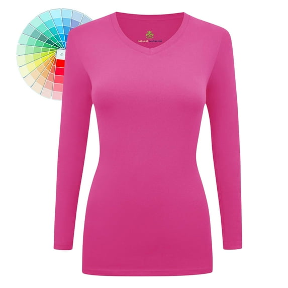 M&M SCRUBS V-Neck Women's Underscrub Tee Long Sleeve T-Shirt