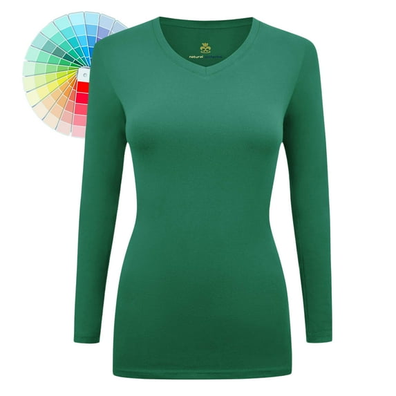 M&M SCRUBS V-Neck Women's Underscrub Tee Long Sleeve T-Shirt