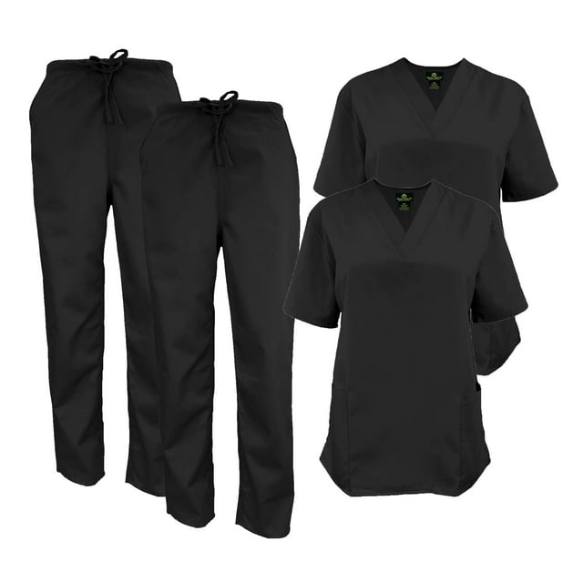 M&M SCRUBS Women Scrub Set VNeck Medical Scrub Tops and Drawstring