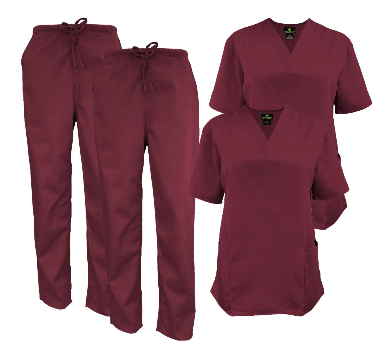 M&M SCRUBS Women Scrub Set V-Neck Medical Scrub Tops and Drawstring