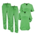thumbnail image 1 of M&M SCRUBS Women Scrub Set V-Neck Medical Scrub Tops and Drawstring Pants - Pack of 2 Set (Lime Green, 5X-Large), 1 of 7