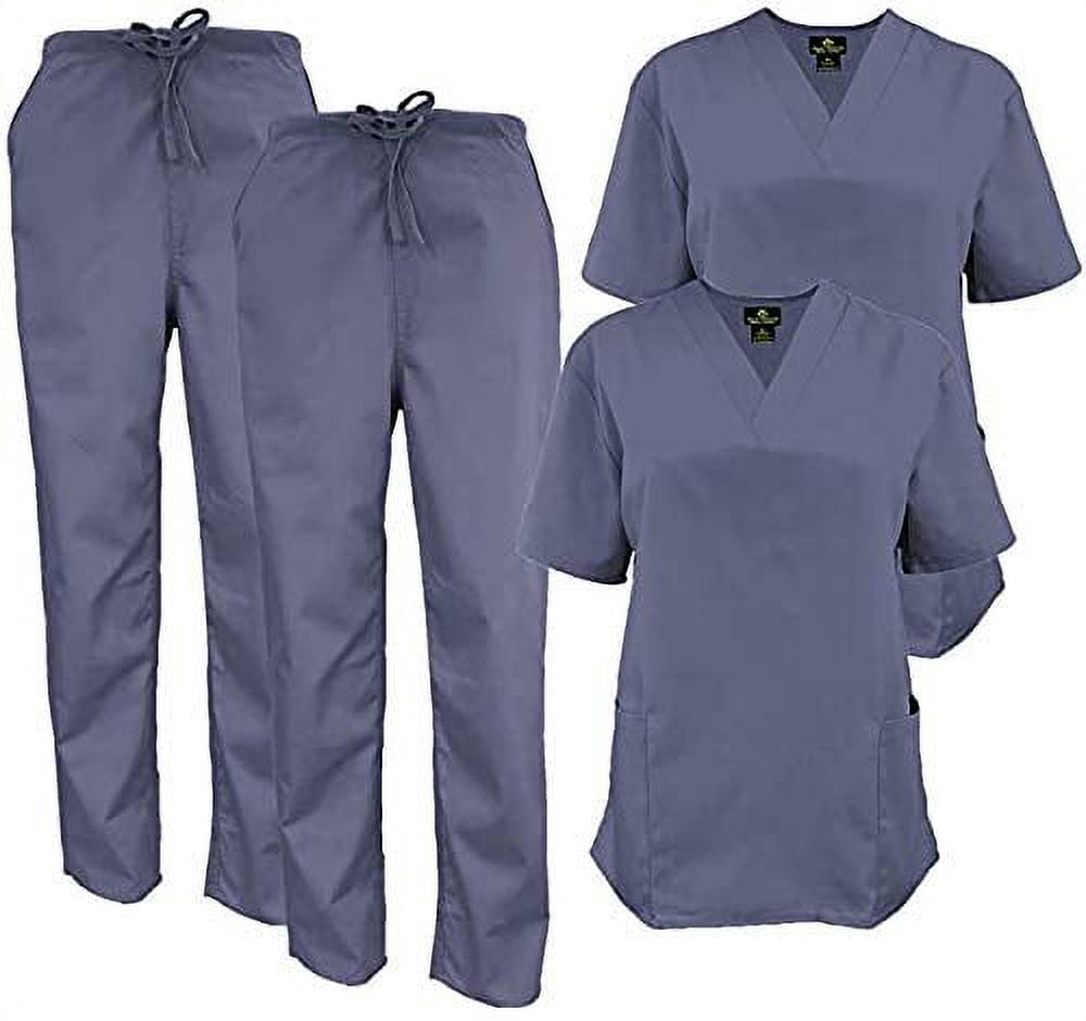 M&M SCRUBS Women Scrub Set VNeck Medical Scrub Tops and Drawstring