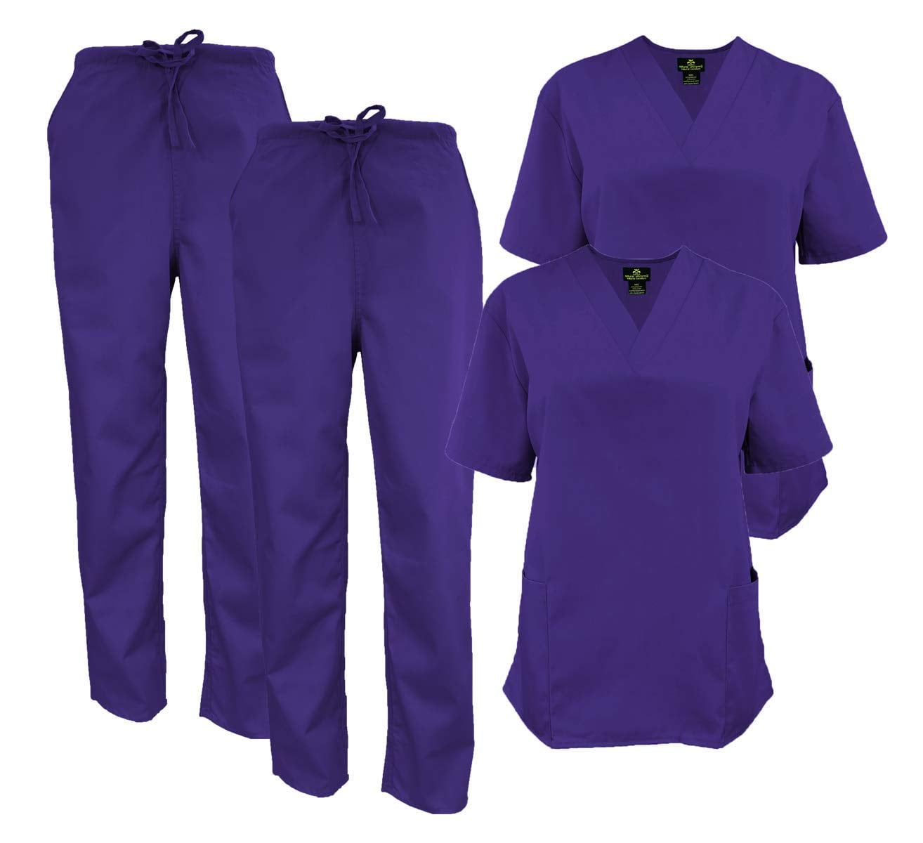 M&M SCRUBS Women Scrub Set VNeck Medical Scrub Tops and Drawstring