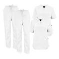 thumbnail image 1 of M&M SCRUBS Women Scrub Set V-Neck Medical Scrub Tops and Drawstring Pants - Pack of 2 Set (White, 4X-Large), 1 of 7