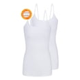 thumbnail image 1 of M&M SCRUBS Women's Camisole Cotton Stretch Slim-Fit Cami Soft and Breathable Undershirt with Adjustable Strap Tank Top Multi Pack of 2 (White) X-Large, 1 of 1