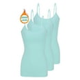 thumbnail image 1 of M&M SCRUBS Women's Camisole Cotton Stretch Slim-Fit Cami Soft and Breathable Undershirt with Adjustable Strap Tank Top Multi Pack of 3 (Aqua) Medium, 1 of 1