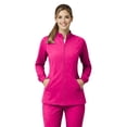 thumbnail image 1 of M&M SCRUBS Women’s Full Zip Scrub Jacket – 4-Way Stretch Warm-Up Jacket with Stand Collar, Moisture-Wicking (Hot Pink, Large), 1 of 7