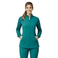 thumbnail image 1 of M&M SCRUBS Women’s Full Zip Scrub Jacket – 4-Way Stretch Warm-Up Jacket with Stand Collar, Moisture-Wicking (True Hunter Green, 2X-Large), 1 of 7