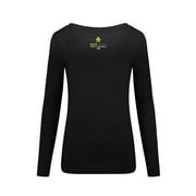 M&M SCRUBS Womens Long Sleeve Scoop-Neck T-Shirt Under Scrub Black, -Large