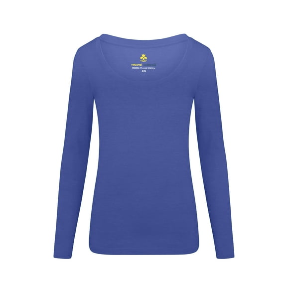 M&M SCRUBS Women's Long Sleeve Scoop-Neck T-Shirt Under Scrub (Ceil Blue, XXX-Large)