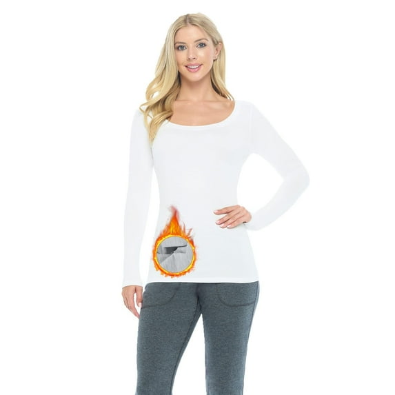 M&M SCRUBS Women's Long Sleeve Scoop-Neck T-Shirt Under Scrub (Heather Grey, X-Small)
