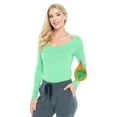thumbnail image 1 of M&M SCRUBS Women's Long Sleeve Scoop-Neck T-Shirt Under Scrub (Light Green, Small), 1 of 5