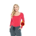 thumbnail image 1 of M&M SCRUBS Women's Long Sleeve Scoop-Neck T-Shirt Under Scrub (Red, Small), 1 of 5