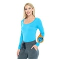 thumbnail image 1 of M&M SCRUBS Women's Long Sleeve Scoop-Neck T-Shirt Under Scrub (Water Blue, X-Small), 1 of 5