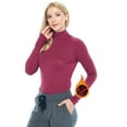 thumbnail image 1 of M&M SCRUBS Women's Long Sleeve Turtle-Neck T-Shirt Under Scrub (Burgundy, Large), 1 of 5