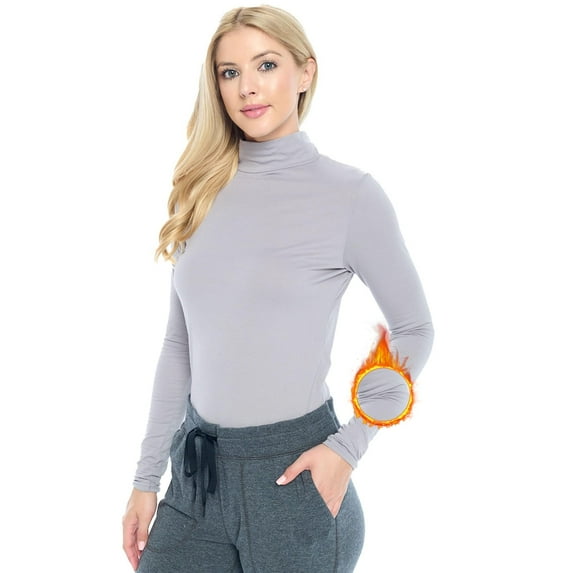 M&M SCRUBS Women's Long Sleeve Turtle-Neck T-Shirt Under Scrub (Grey, X-Small)